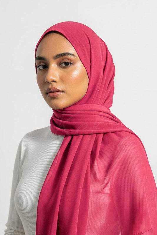 Georgette Hijab - Hot Pink