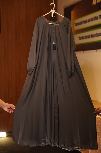 TURKISH BROWN BUTTON ABAYA