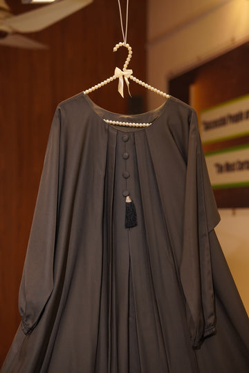 TURKISH BROWN BUTTON ABAYA