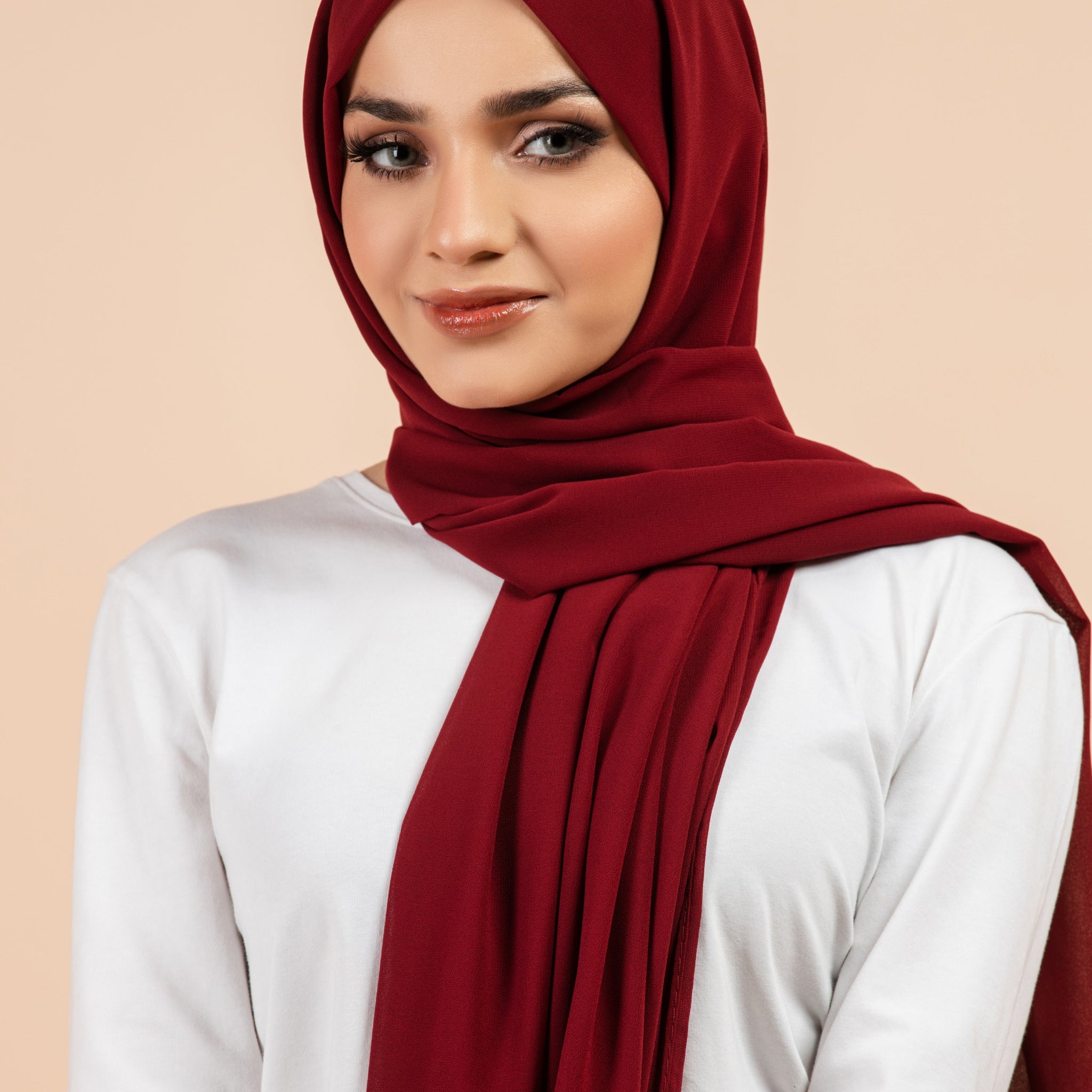 XL Georgette - Maroon